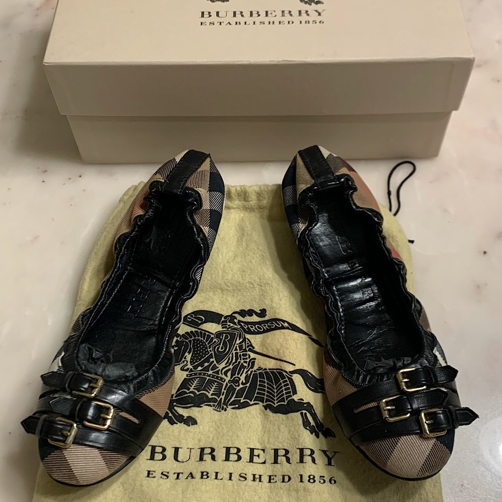 Burberry Bridle Housecheck Falcony Ballerina Flat